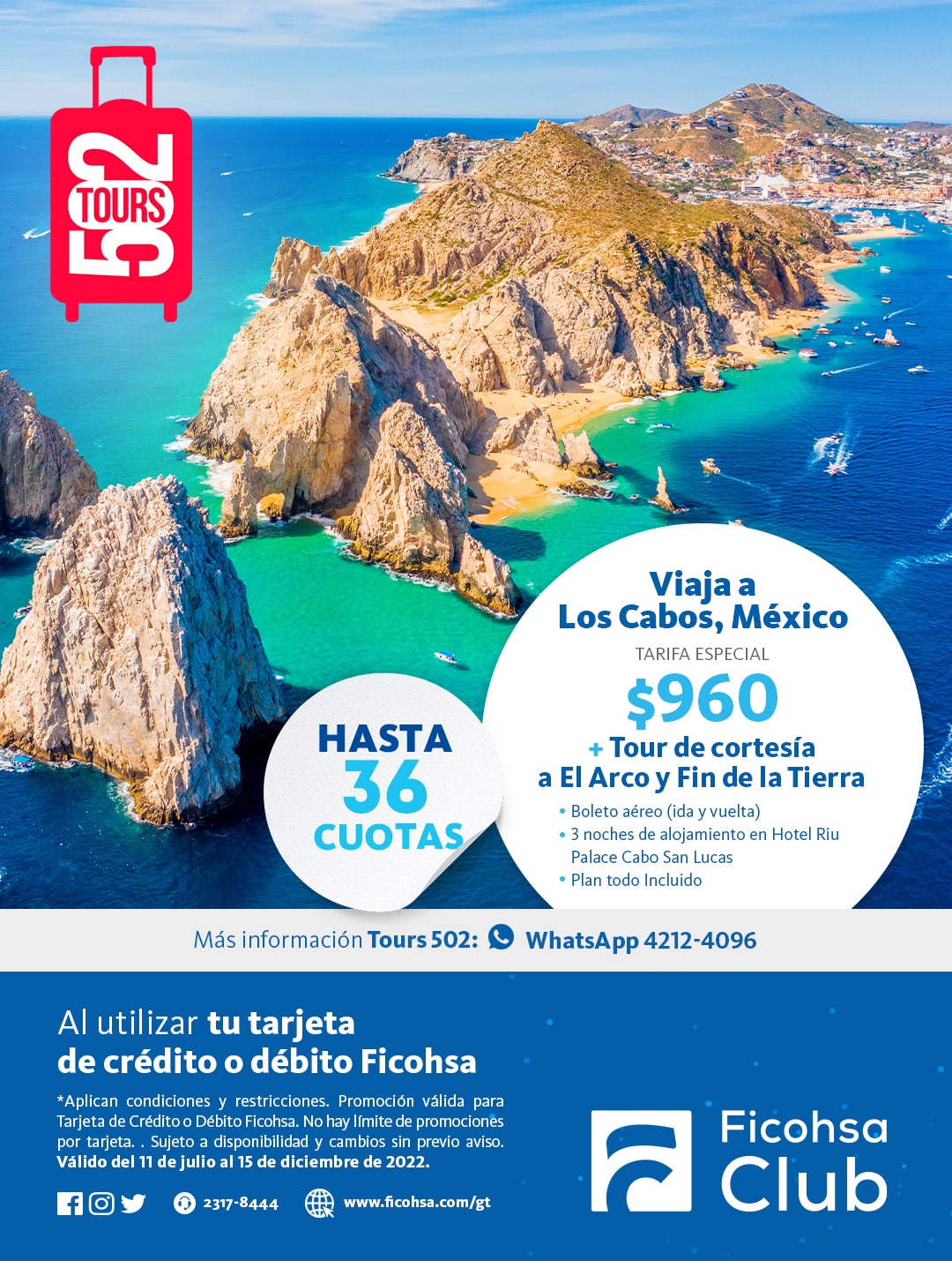 Viaja a México o Los Cabos ¡con paquetes ESPECIALES! con Tours 502