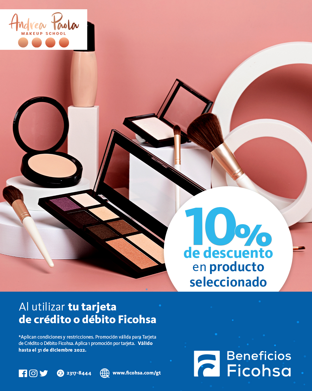 10% de descuento en productos seleccionados de Andrea Paola Makeup School