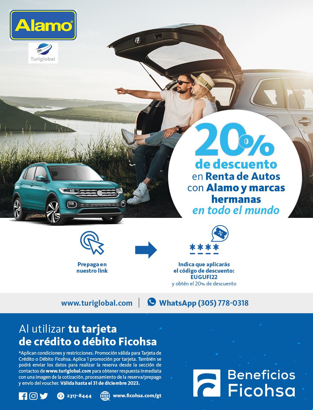 Renta el auto para tus viajes con 20% de descuento con Alamo y marcas hermanas ¡en todo el mundo!