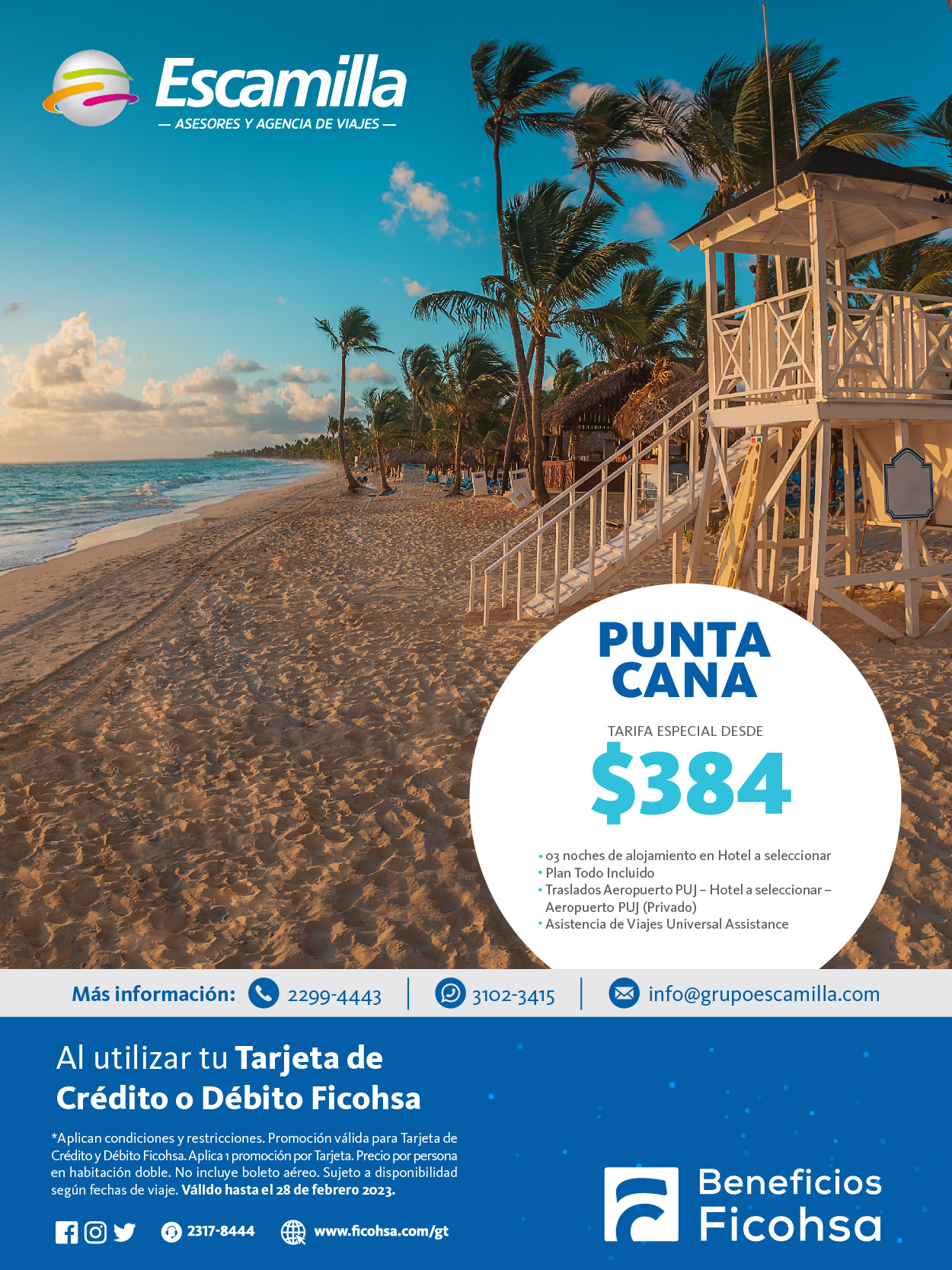 Viaja a Punta Cana por una Tarifa Especial con Escamilla